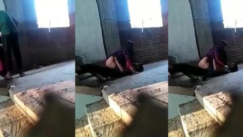 Bhojpuri young couple secretly fucking in construction building