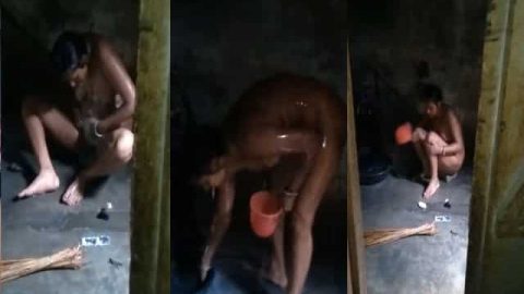 Dehati Bhabhi nude bath MMS clip