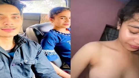 Indian college maal wearing condom on lover dick before sex
