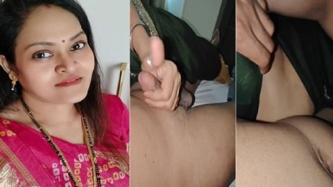 MILF jerking big dick of husband friend viral sex