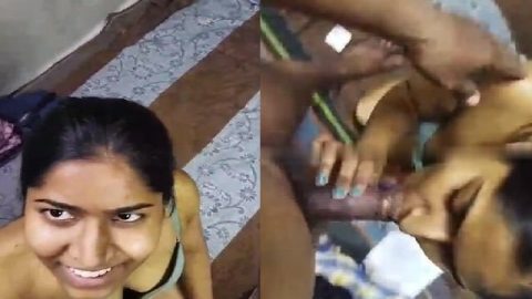 POV dick sucking video of hot boobs showing horny girl