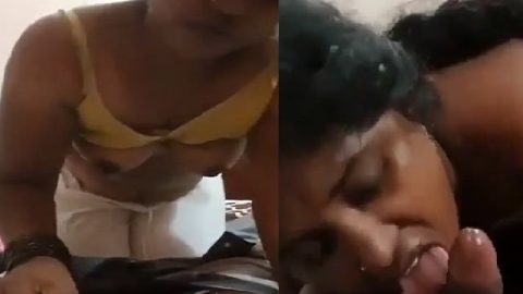 Tamil MILF licks dick with horny and boobs showing