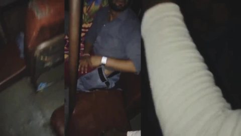 UP bus conductor and passanger girl caught while fucking in bus