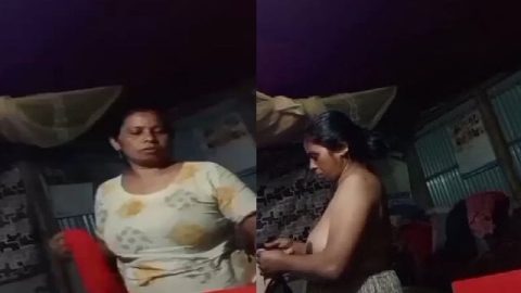 Big boobs mom changing dress caught by son viral MMS