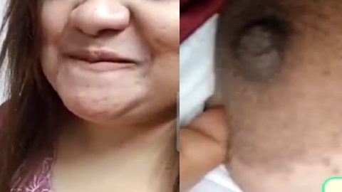 Chubby tanker wife boobs showing at night to lover