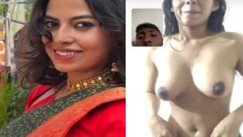 Cute Indian lady showing boobs on viral video call