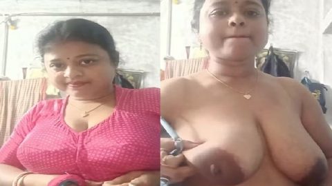 Long boobs aunty stripping blouse and topless