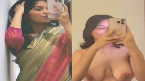 Mallu girl in saree and in topless viral video making
