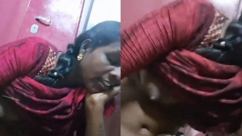 Mature tattooed Tamil wife giving handjob to husband