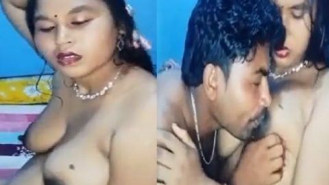 Pregnant wife blowjob and her boobs sucking viral HD MMS