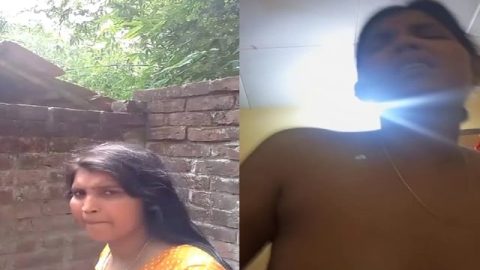 Village girl outdoor bathing and sex riding dick