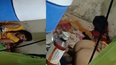 Village girlfriend fucking caught by friend through hole