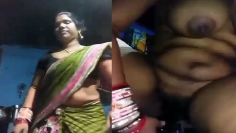 Village wife stripping clothes and naked masturbation