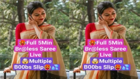 Ashi Singh Most Demanded Exclusive Full Braless Saree Live