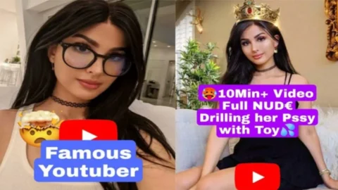 Famous Youtuber Most Requested Full Showing her Boobs Stripping Drilling her Pussy