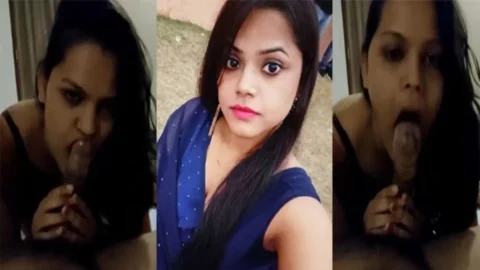 Horny College Girl Nisha Giving Blowjob to Lover