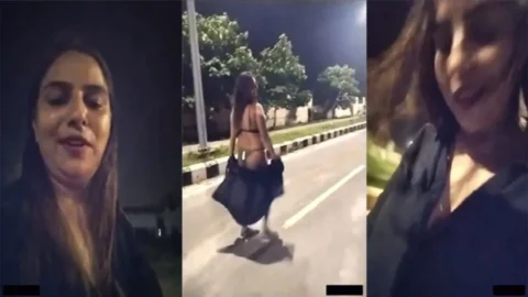 Indian Couple Striping On The Highways Video