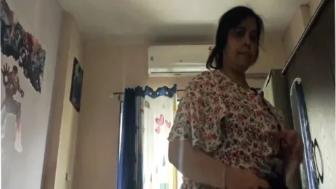 Beautiful Old Mom Recorded By Son