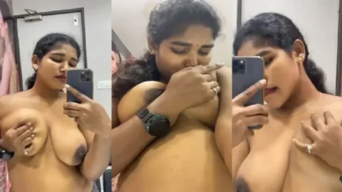 Desi Tamil Wife Pressing Boobs Viral Video Desi Porn MMS