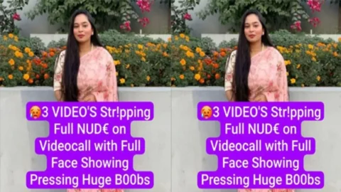 Horny Big Boobie Desi Girl Stripping Full NUDE on Videocall with Full Face Showing Pressing Huge HD Porn